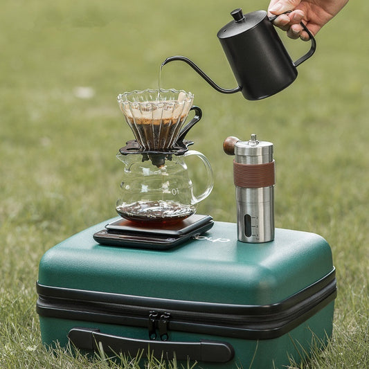 Hand Made Coffee Maker Suit - Portable Outdoor Hand Grinding Coffee Set - 5-Piece Kit