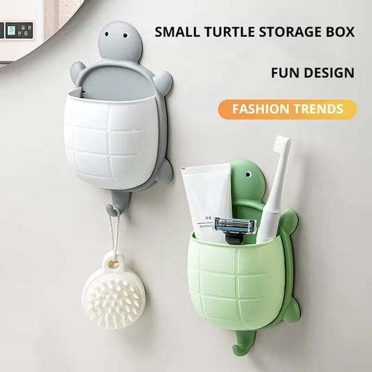 Cute Turtle Design Toothbrush Holder - Creative Bathroom Storage Rack